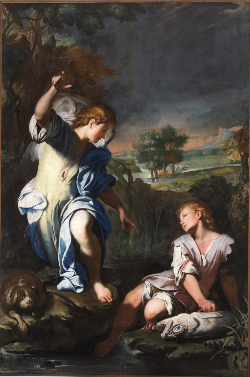 Tobias e o Anjo (óleo sobre tela) de Giuseppe Castiglione