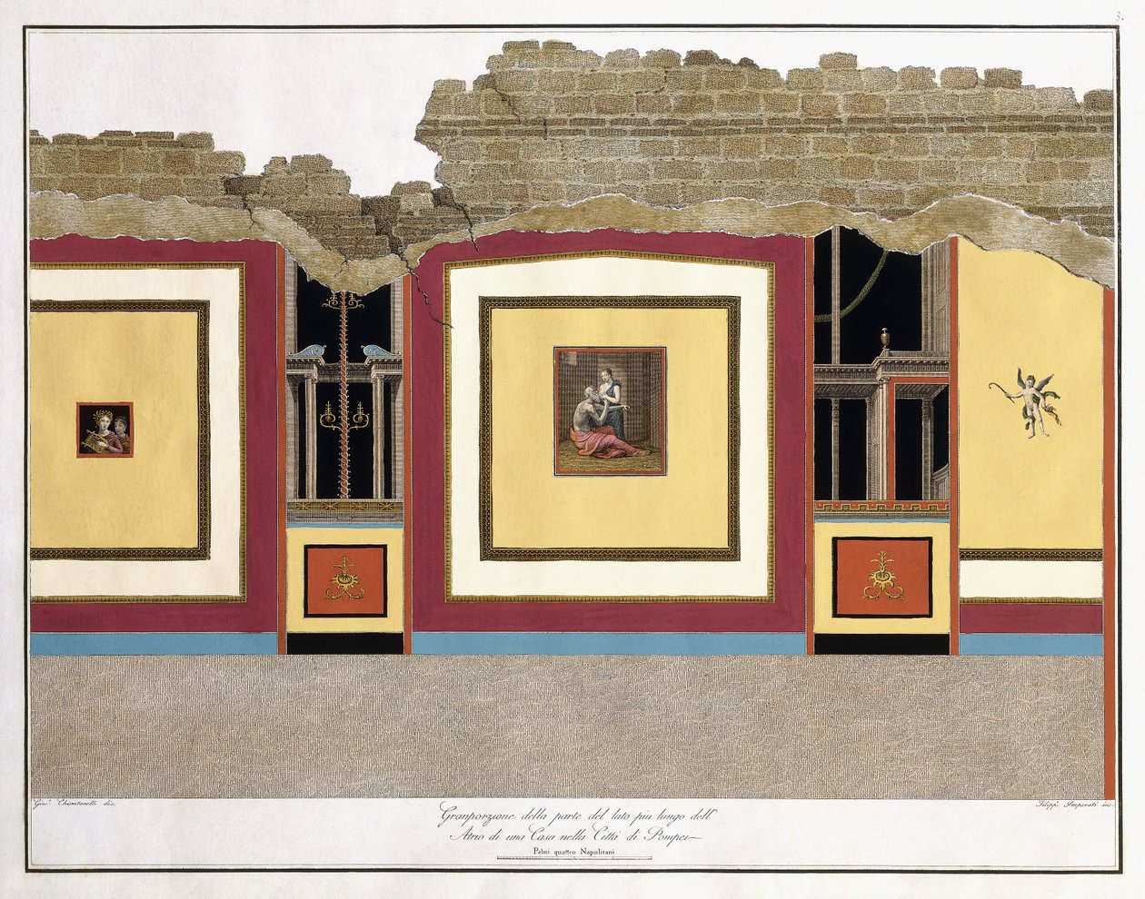 A maior porção do maior comprimento de parede de um Átrio de Pompeia de Giuseppe Chiantarelli