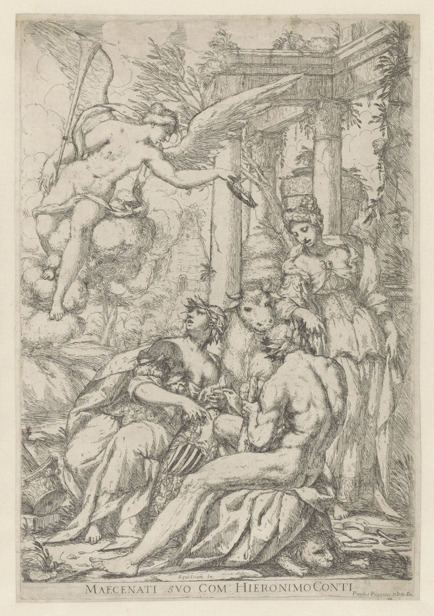 Alegoria com Fama, Hércules e Europa de Giuseppe Diamantini