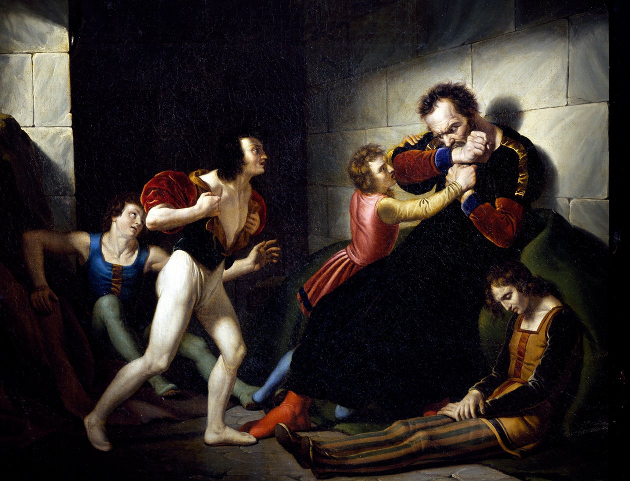 O Conde Ugolino mordeu as suas mãos de Giuseppe Diotti