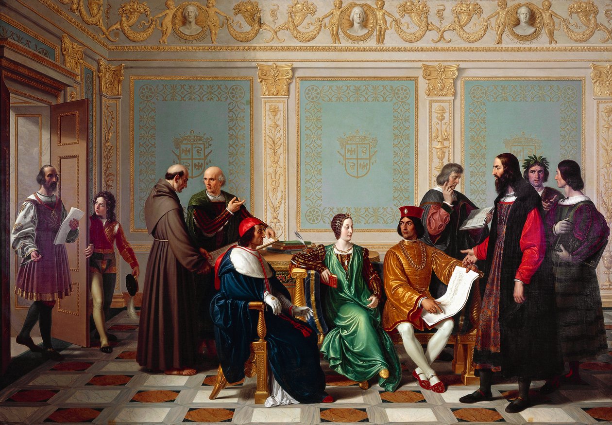 Leonardo da Vinci recebe comissão para a Última Ceia na corte de Ludovico il Moro, em Milão de Giuseppe Diotti