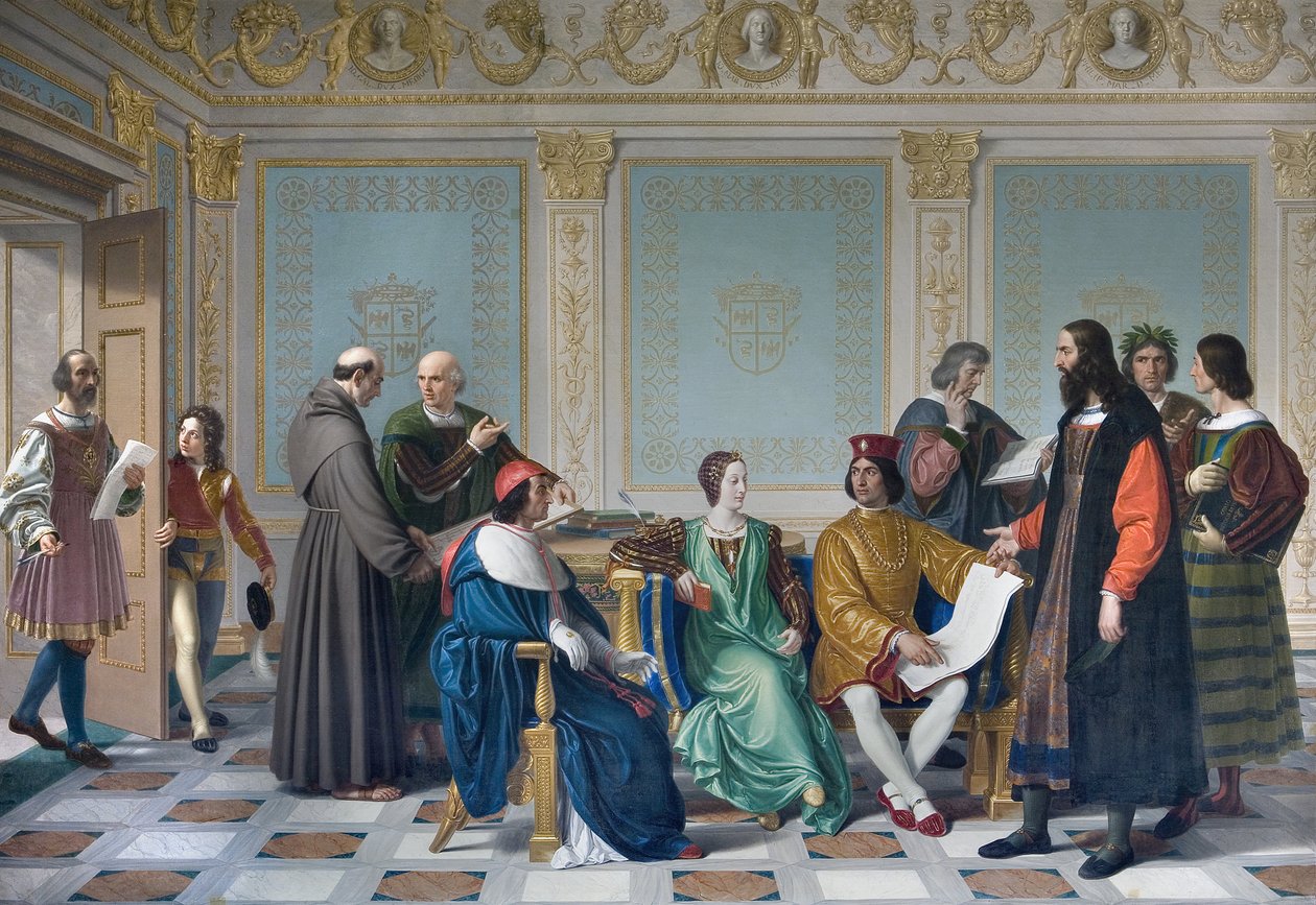 Os artistas da corte de Ludovic Marie Sforza conhecida como a Mais (Ludovico Maria Sforza detto il Moro de Giuseppe Diotti