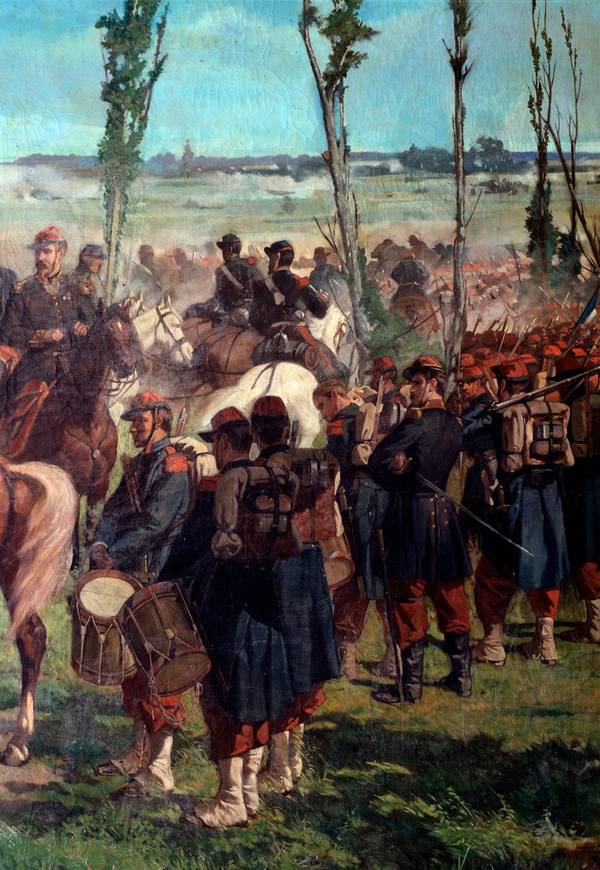 O acampamento italiano. Detalhe da batalha de Magenta em 1859 (óleo sobre tela de Giuseppe Fattori