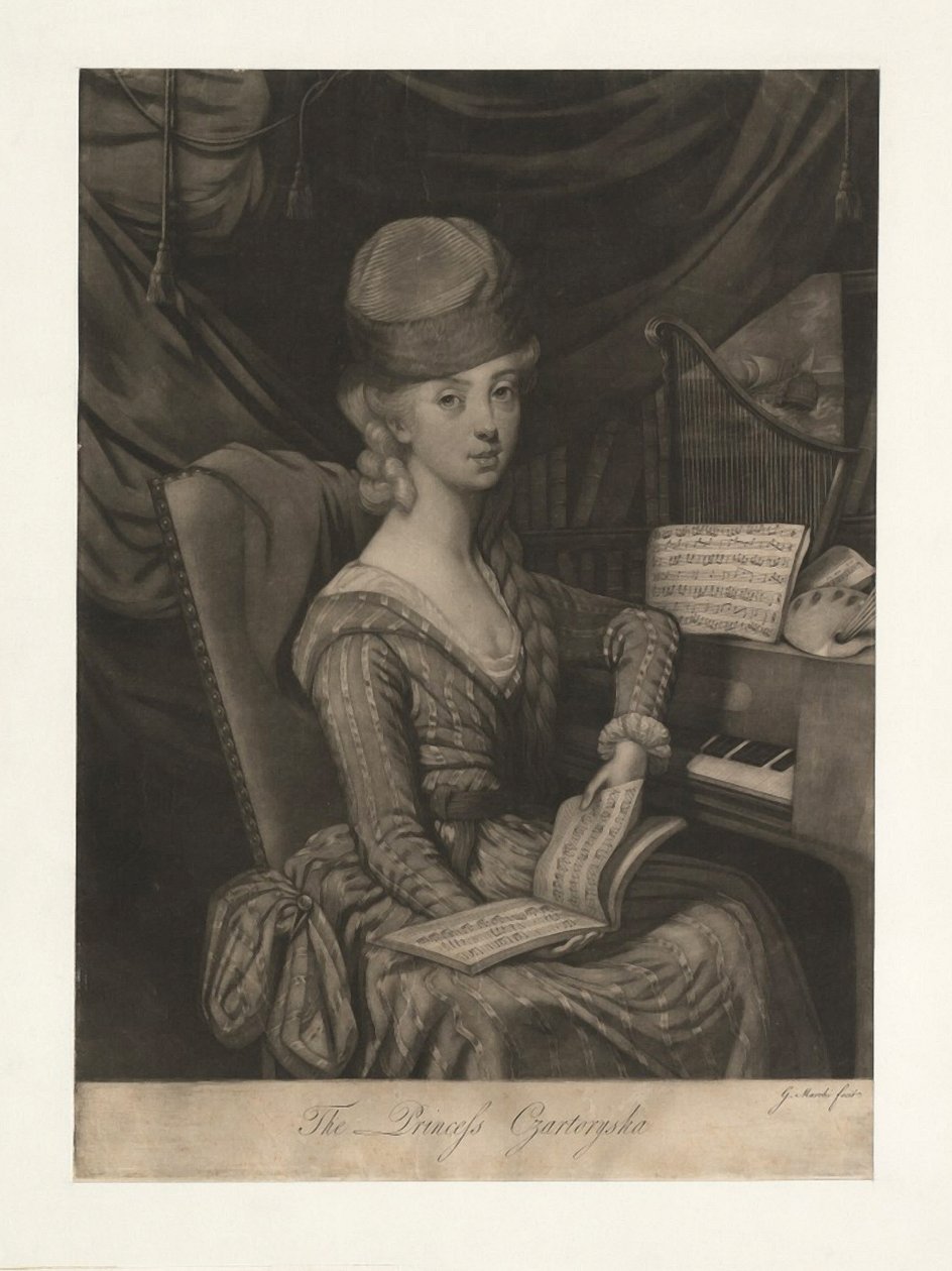 Retrato da princesa Izabela Czartoryska née condessa Fleming 1746-1835, 1777 de Giuseppe Filippo Liberati Marchi