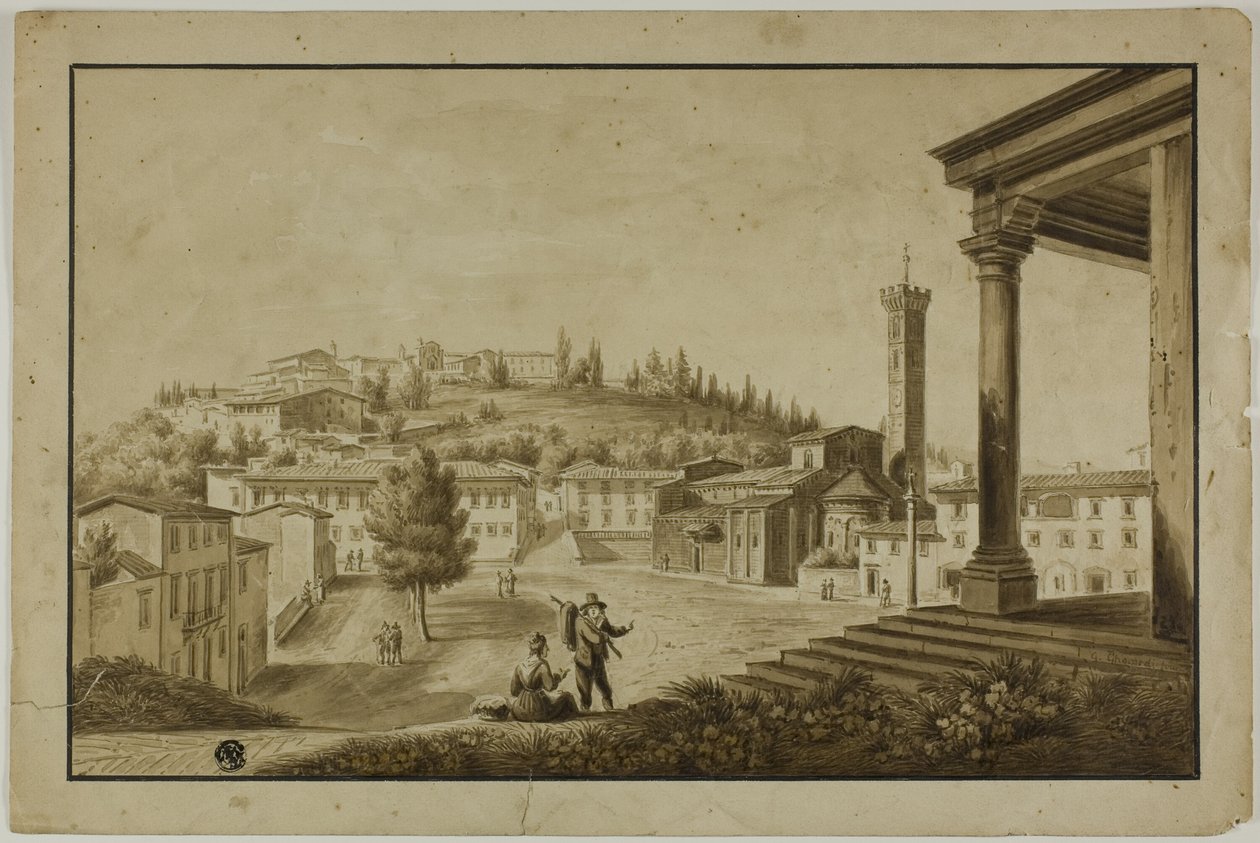 Vista da Piazza em Fiesole de Giuseppe Gherardi