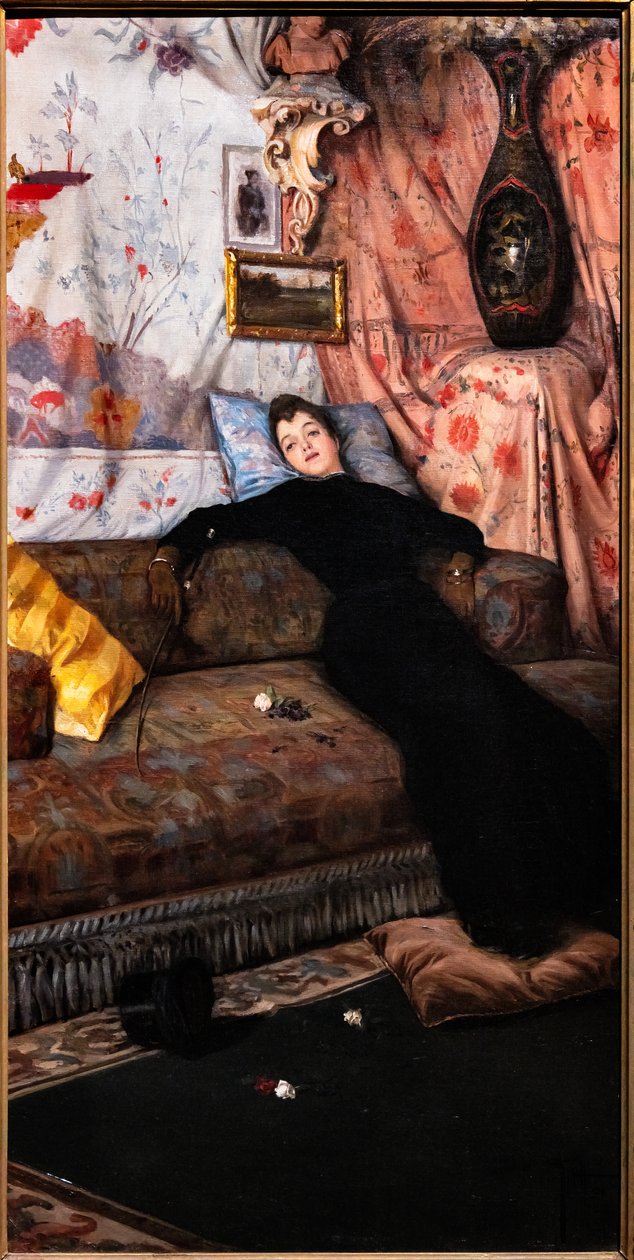 Mulher no sofá de Giuseppe Giani