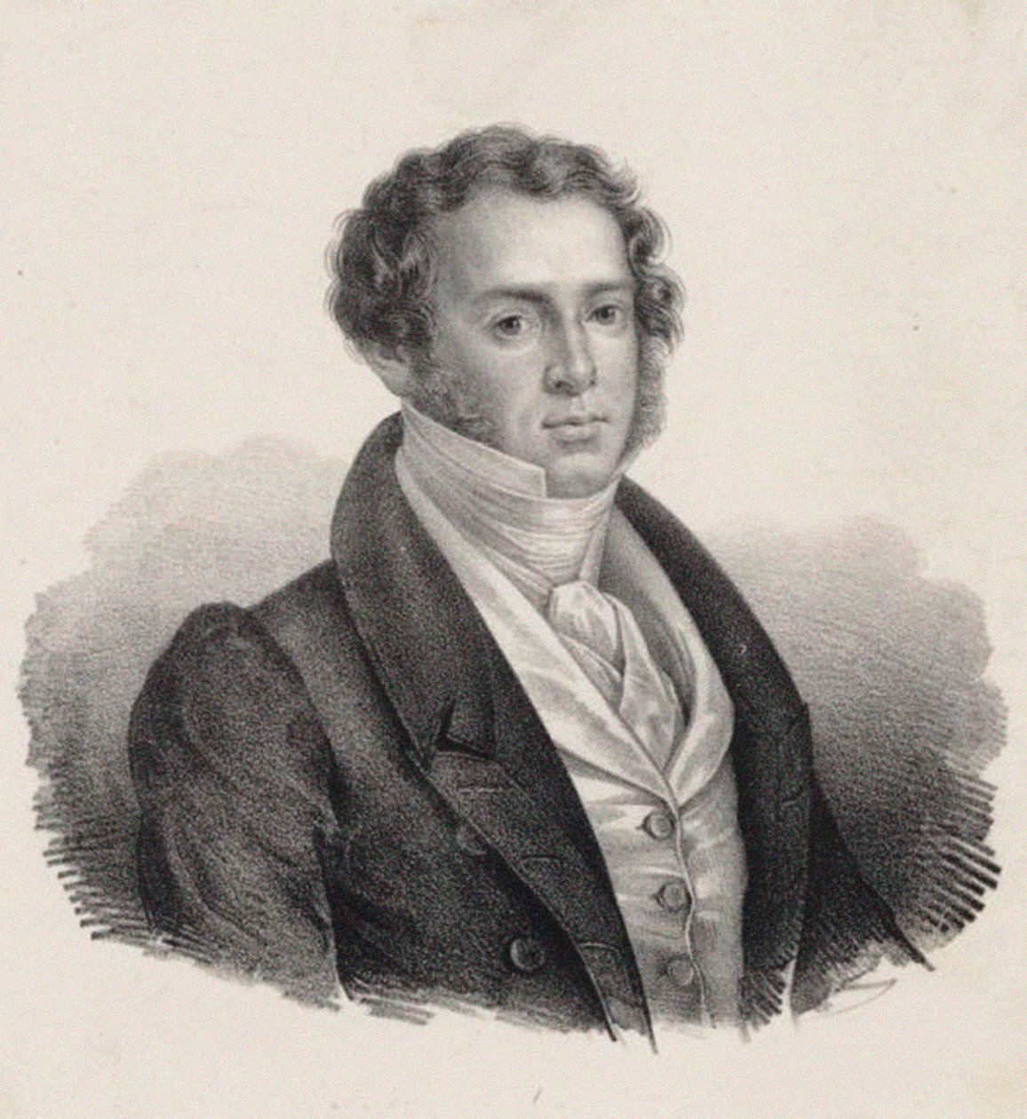 Retrato do Compositor Saverio Mercadante 1795-1870. de Giuseppe Gozzini