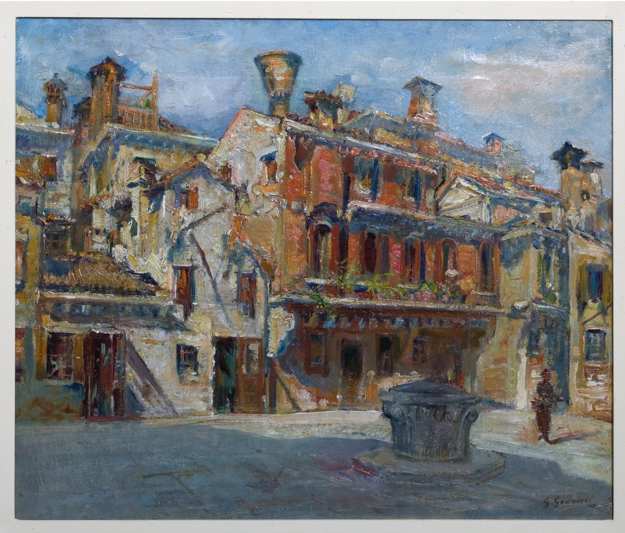 Praça do teatro, Veneza (óleo sobre tela) de Giuseppe Graziosi