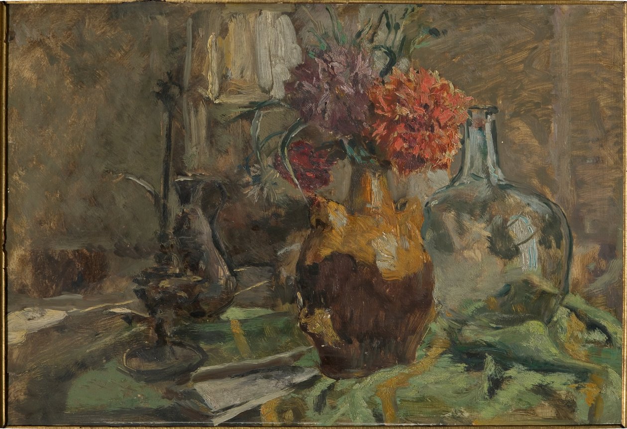 Natureza morta (óleo sobre madeira compensada) de Giuseppe Graziosi