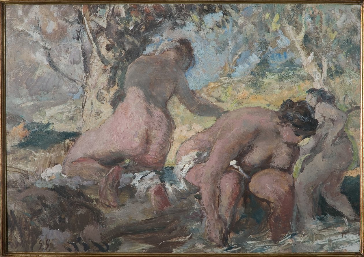 The Bathers (óleo sobre compensado) de Giuseppe Graziosi