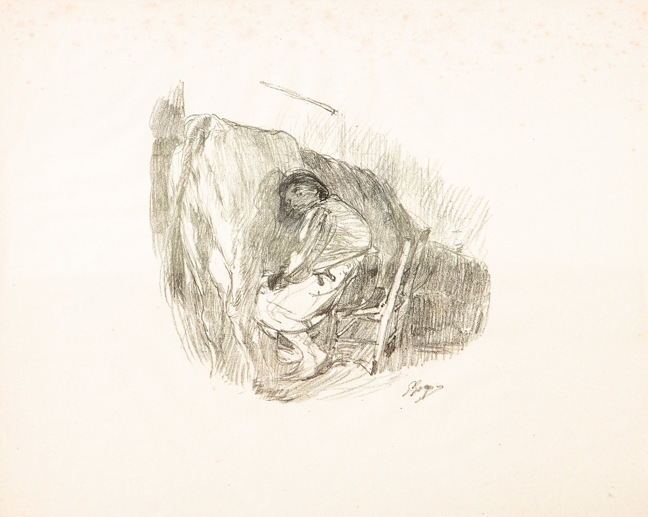 A ordenha (litografia) de Giuseppe Graziosi