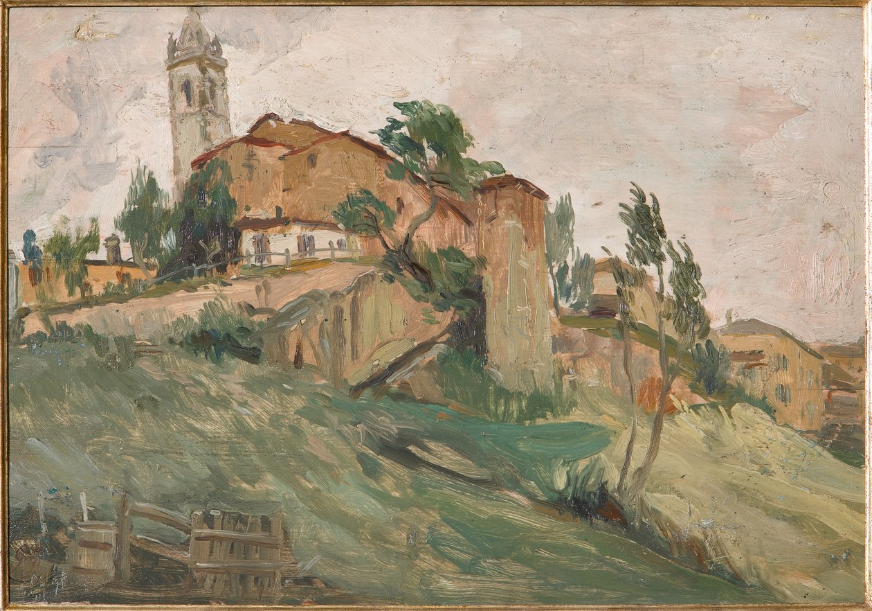 O Forte de Savignano (óleo sobre contraplacado) de Giuseppe Graziosi