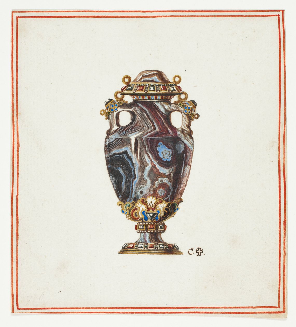 Vaso de pórfiro de Giuseppe Grisoni