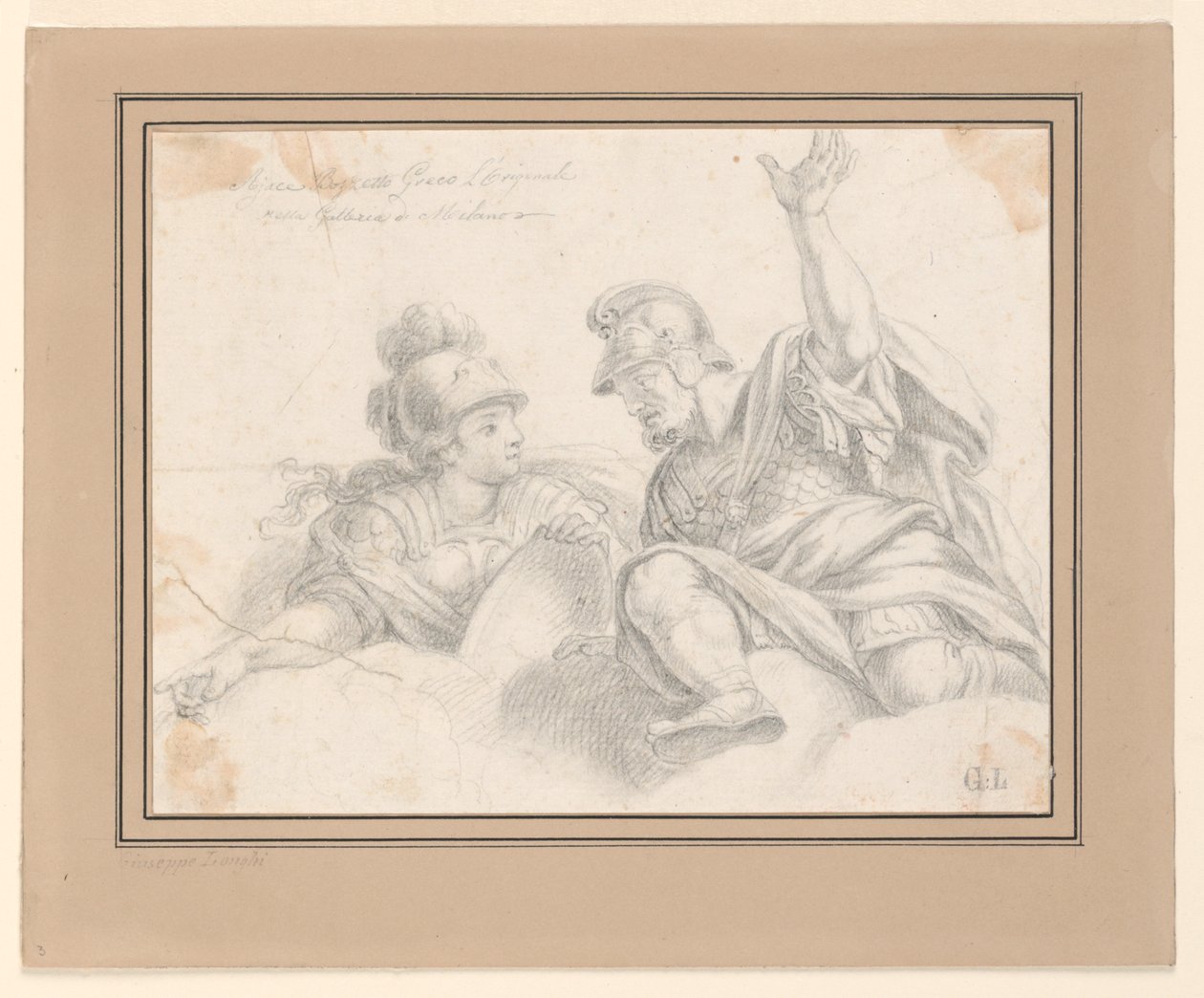 Dois soldados romanos em conversa de Giuseppe Longhi