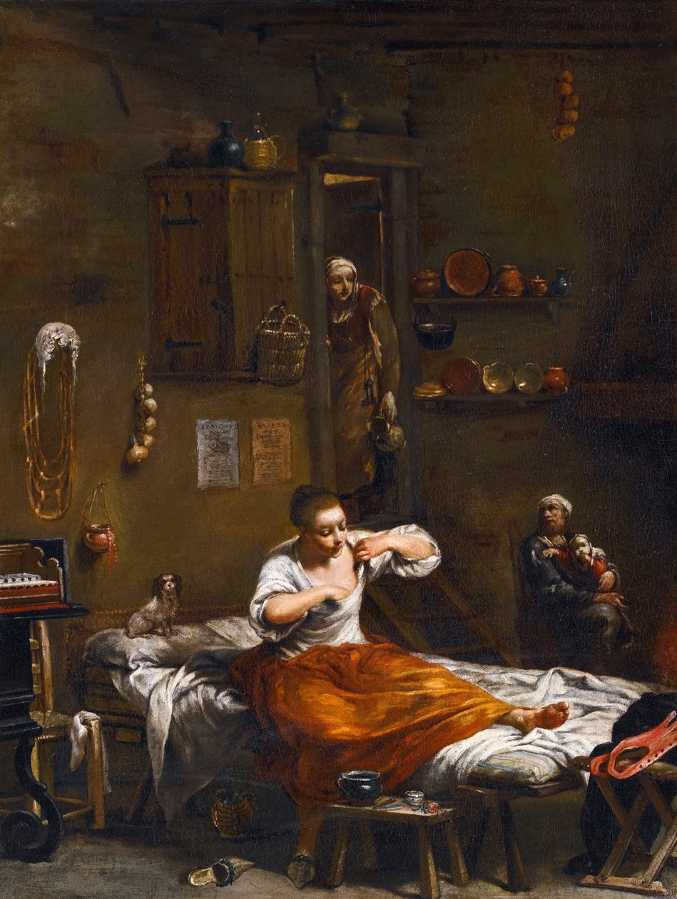 A caça às pulgas por Crespi de Giuseppe Maria Crespi