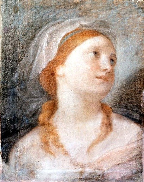 Estudo da Cabeça de uma Jovem Mulher de Cabelo Ruivo de Giuseppe Maria (circle of) Crespi