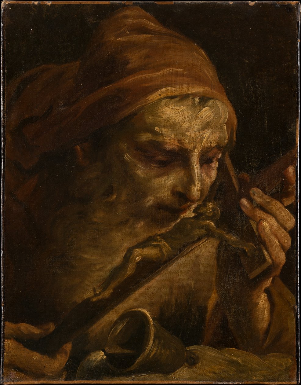 Santo Antão Abade beijando o crucifixo de Giuseppe Maria Crespi