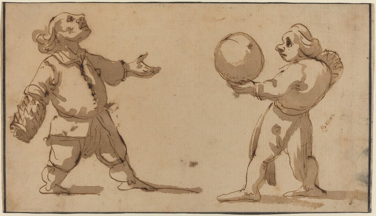 Uma caricatura com jogadores de bola de Giuseppe Maria Mitelli