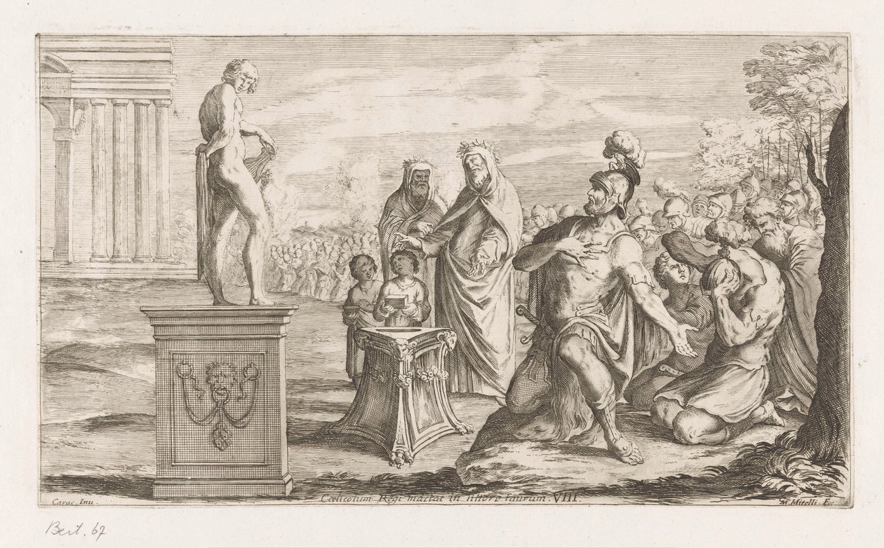 Sacrifícios de Enéas à Apollo
Coelicolum Regi mactat in littore taurum (título sobre o objecto)
As tentações de Enéas (título da série)
L