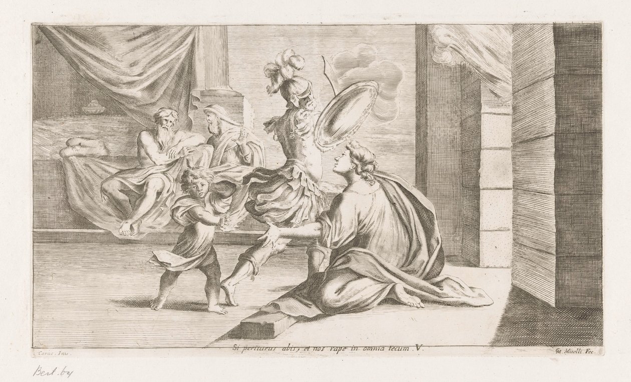Aeneas parte para o voo de strijd Se você está prestes a perecer, você irá nos arrebatar em todas as coisas (título no objeto) Omzwervingen van Aeneas (título da série) L