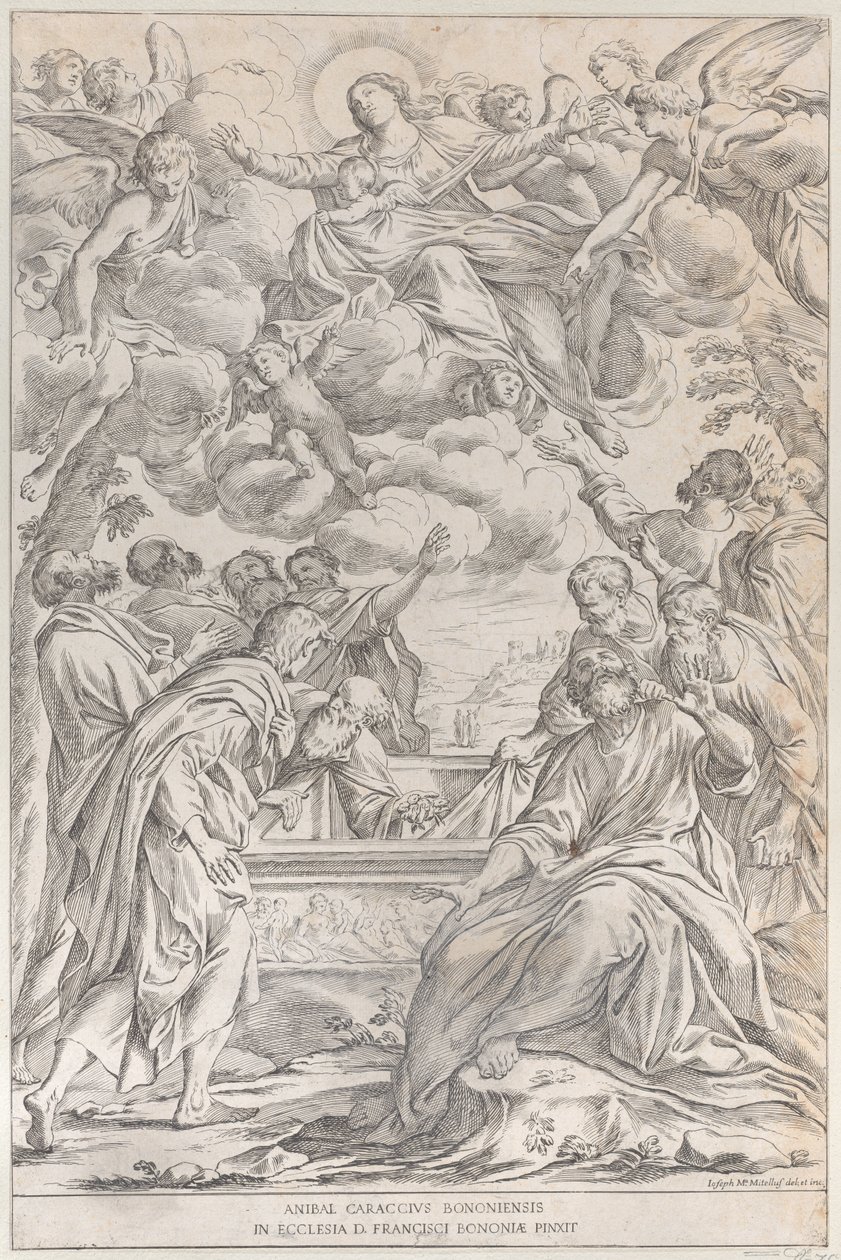 Gravura 3: a Assunção da Virgem, 1678. de Giuseppe Maria Mitelli