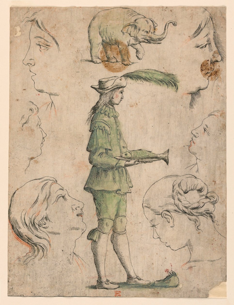 Provas para quatro placas de "Alfabeto in Sogno" [Alfabeto dos Sonhos]: Letra E de Giuseppe Maria Mitelli