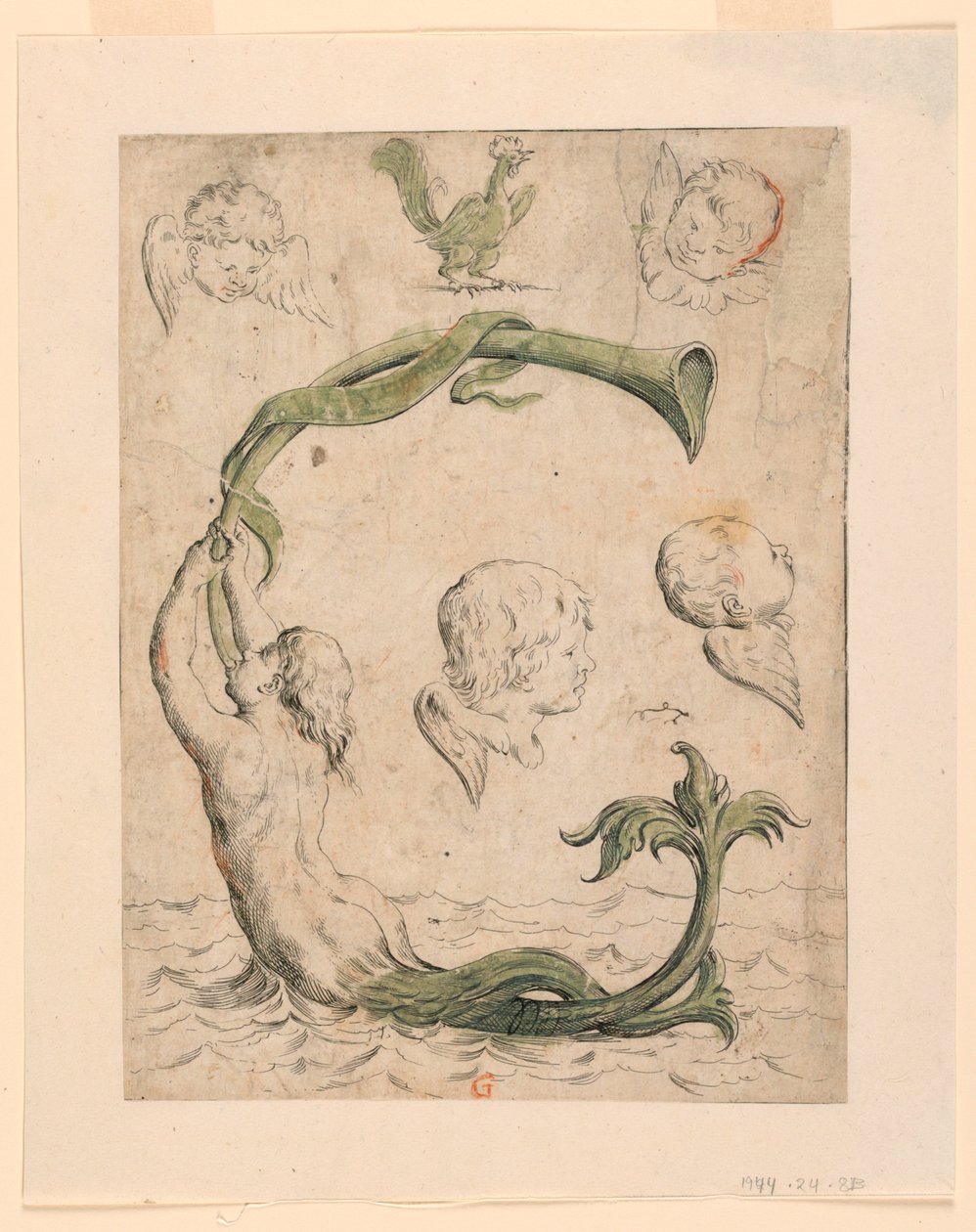 Provas para quatro placas de "Alfabeto in Sogno" [Alfabeto dos Sonhos]: Letra G de Giuseppe Maria Mitelli