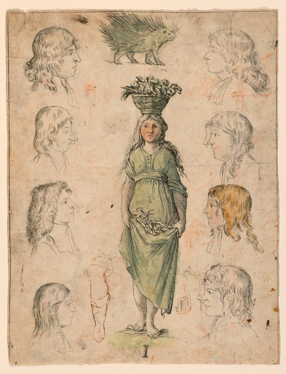 Provas para quatro placas de "Alfabeto in Sogno" [Alfabeto dos Sonhos]: Letra I de Giuseppe Maria Mitelli
