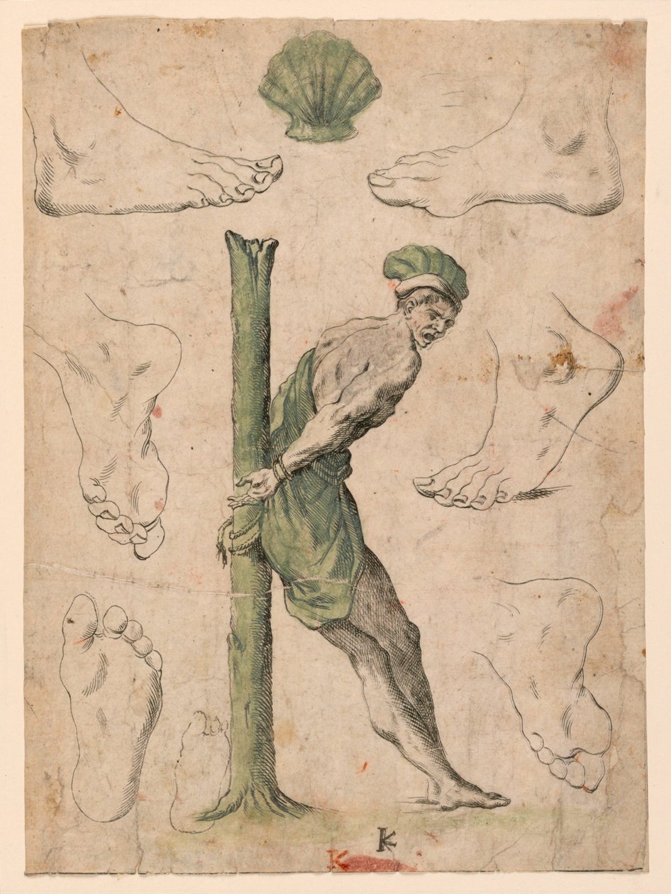 Provas de quatro placas de "Alfabeto in Sogno" [Alfabeto dos Sonhos]: Letra K de Giuseppe Maria Mitelli