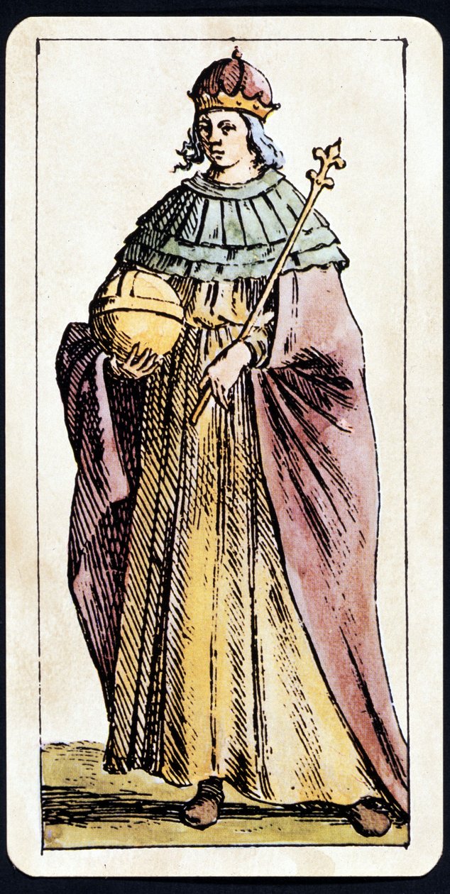 O Papesse Jeanne retratado num jogo de manuscrito de Tarot por C.M.Mitelli de Giuseppe Maria Mitelli