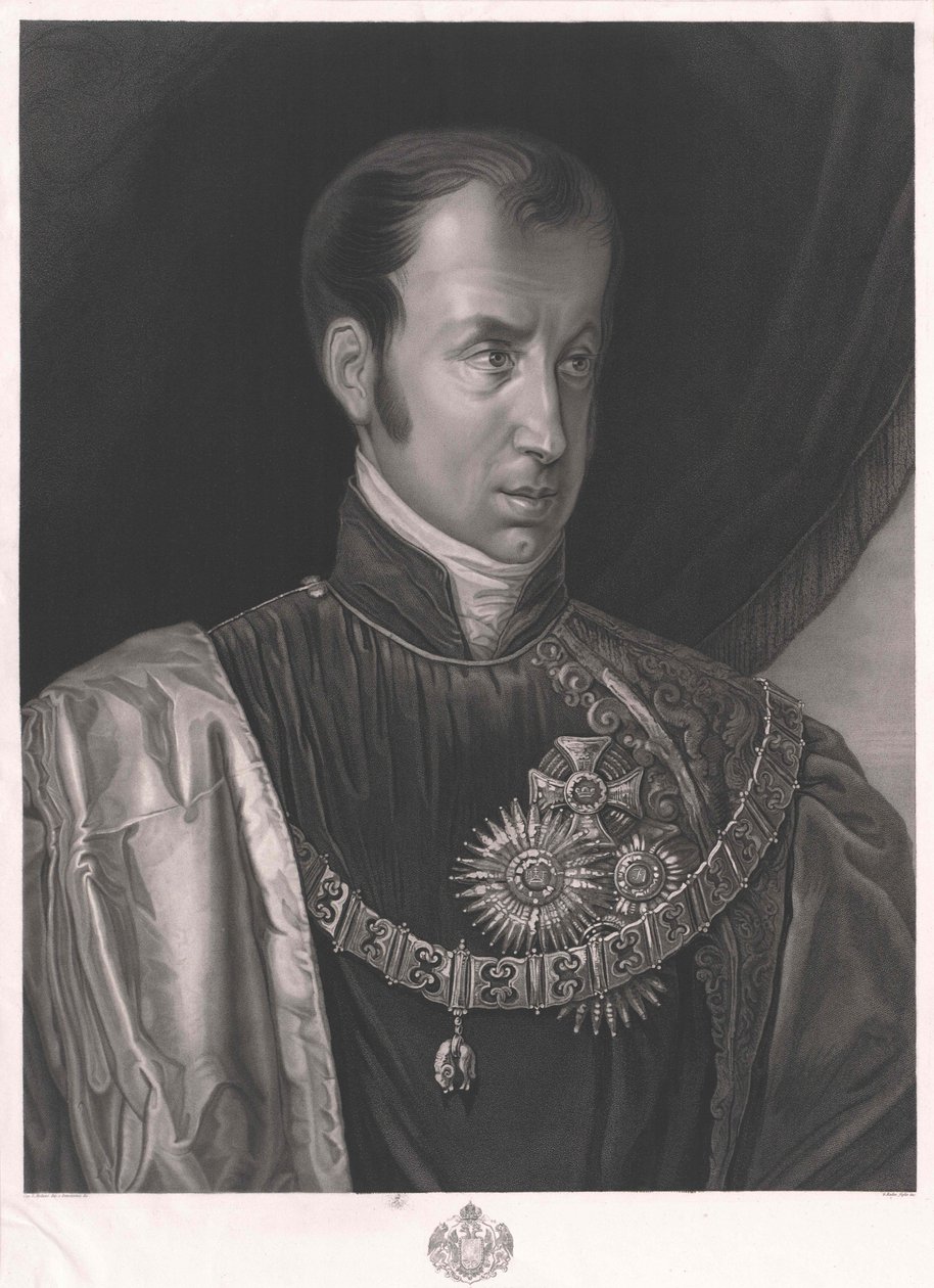 Imperador da Áustria Ferdinando I (impressão) de Giuseppe Molteni