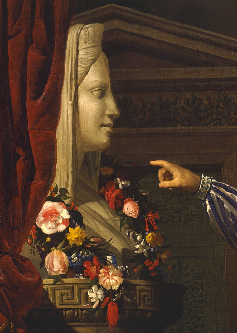 O velho apontando o Herm de Maria Luigia para sua neta, de Giuseppe Molteni, Circa 1830, óleo sobre tela de Giuseppe Molteni