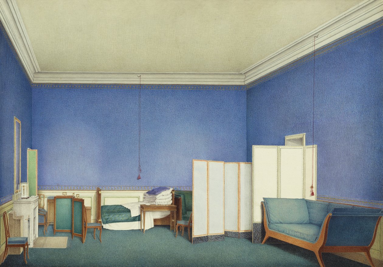 Quarto do General Conde Adam Albert von Neipperg, segundo marido de Maria Luísa de Parma, aquarela de Giuseppe Naudin (1792-1872) de Giuseppe Naudin