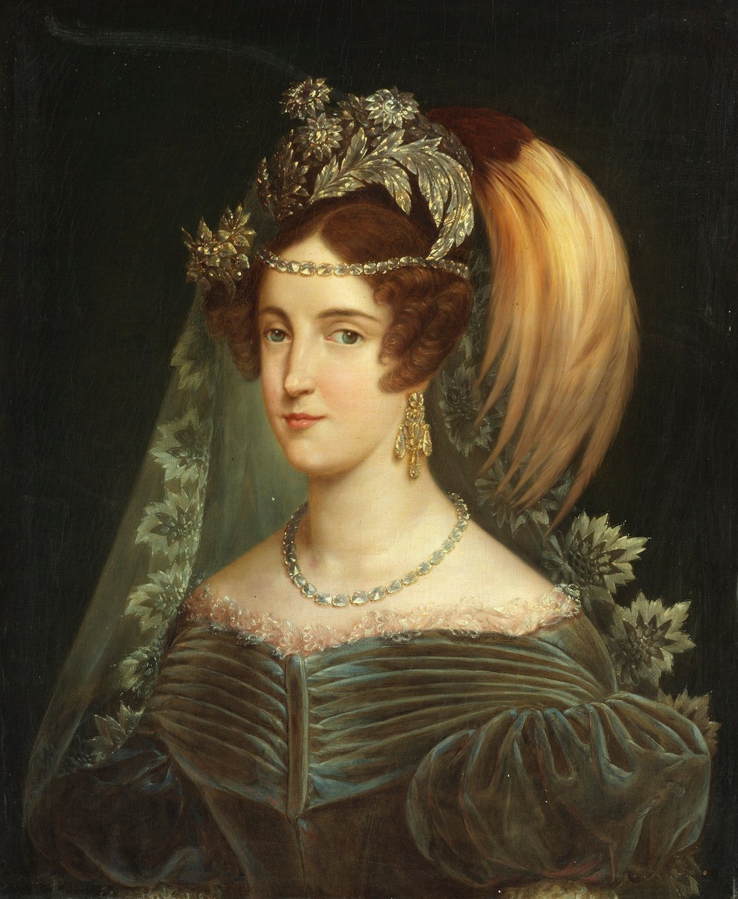 Retrato de Maria Cristina de Saboia 1812-1836, Rainha das Duas Sicílias, 1830. de Giuseppe Navarra