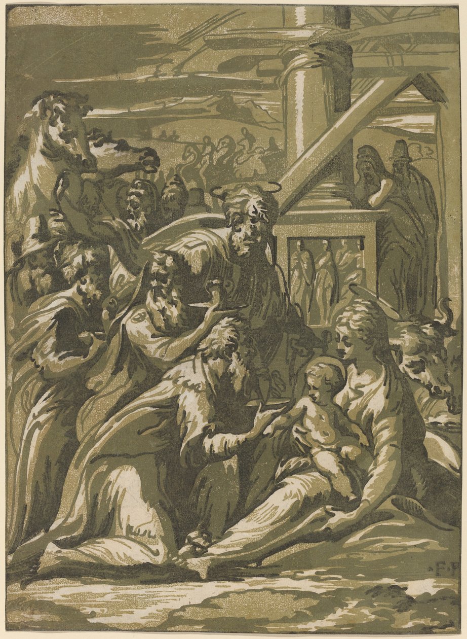 A adoração dos magos de Giuseppe Nicolo Vicentino, after Parmigianino