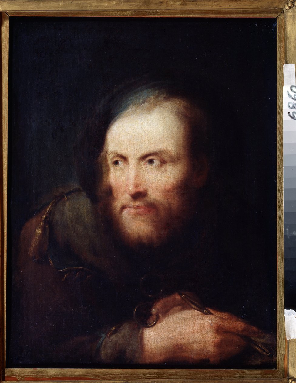 Retrato de um homem. Pintura de Giuseppe Nogari (1699-1763). Itália, escola veneziana, estilo rococó. Óleo sobre tela. Museu Nacional de Tula, Rússia. de Giuseppe Nogari