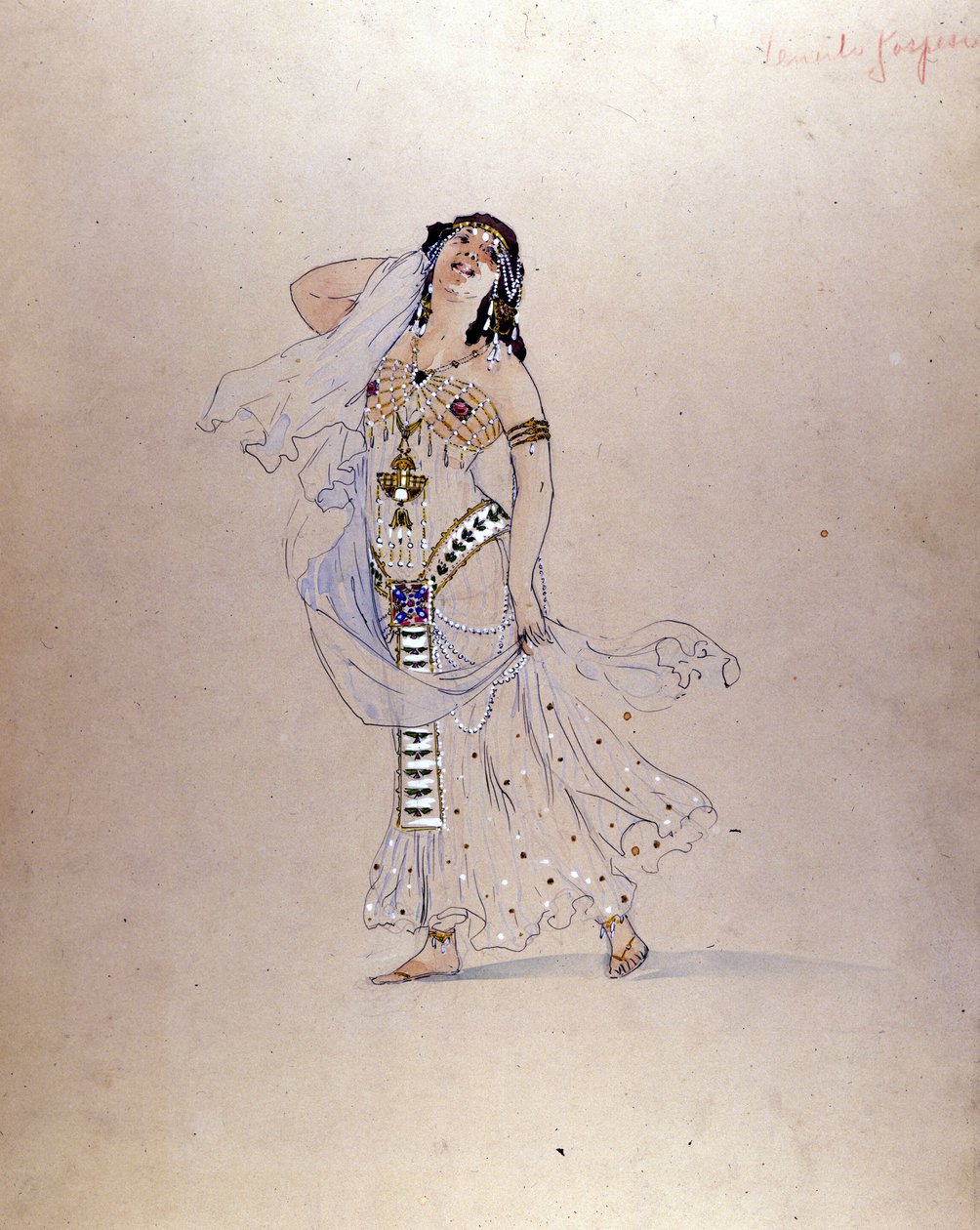 Fato "Richard Strauss" Salomè" de Giuseppe Palanti (1881-1946) para o teatro La Scala em Milão em 1912. de Giuseppe Palanti