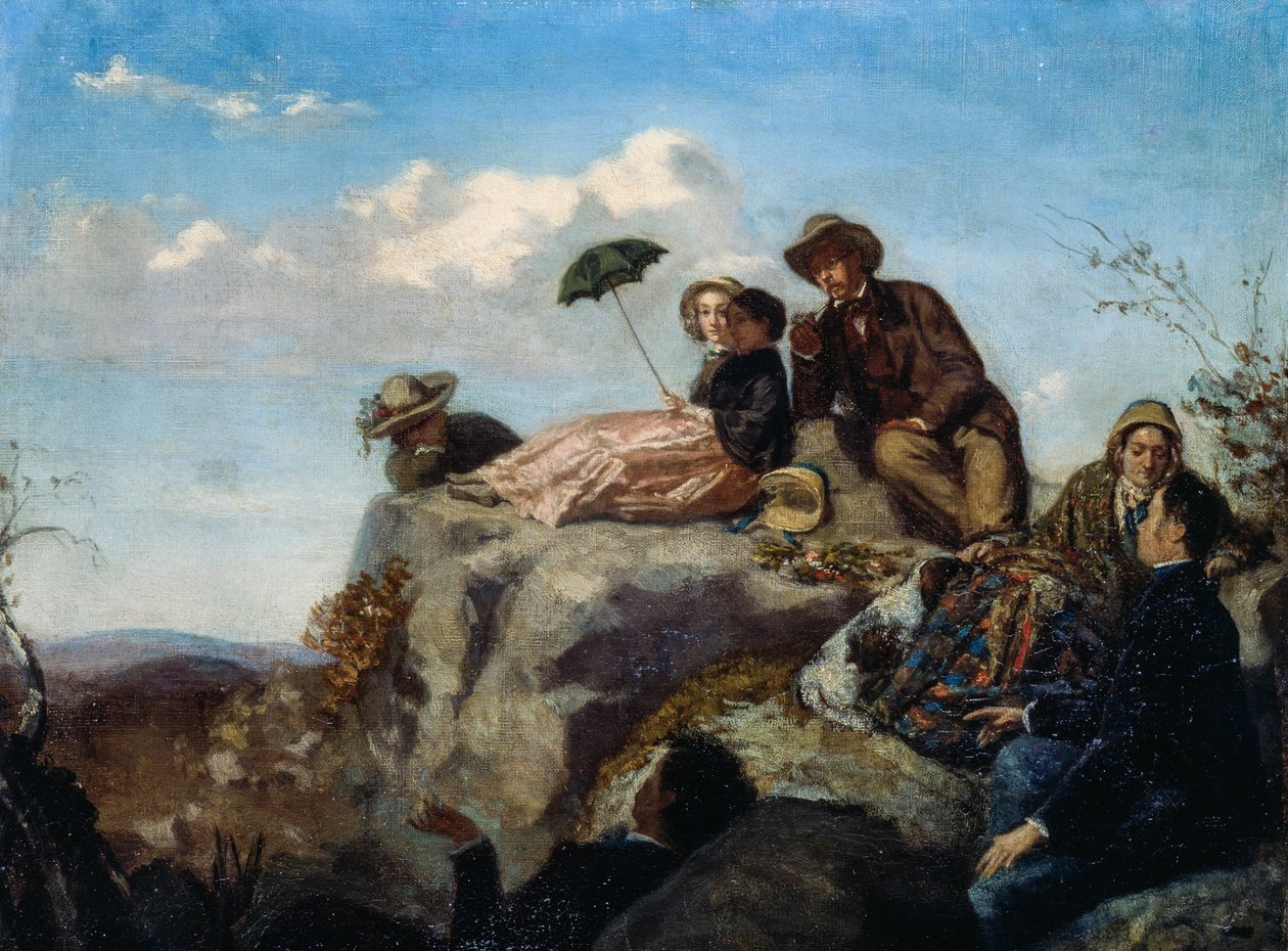 Piquenique (óleo sobre tela) de Giuseppe Palizzi