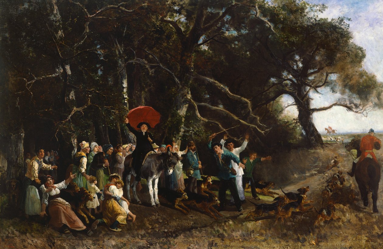 Sermão interrompido, por Giuseppe Palizzi (1812-1888), óleo sobre tela de Giuseppe Palizzi