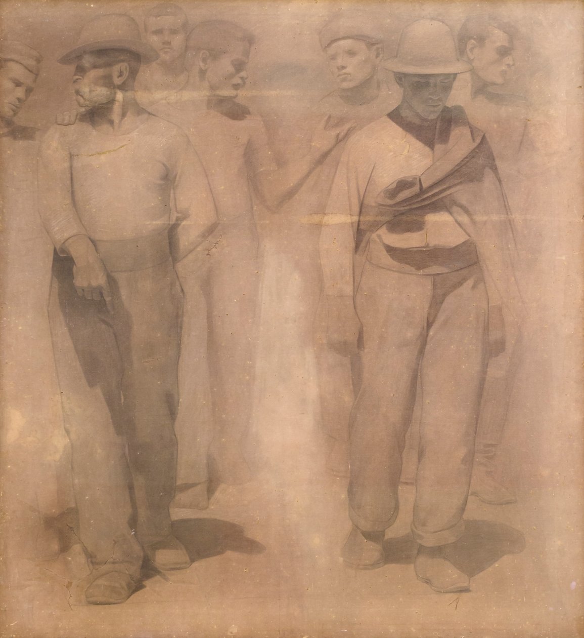 Desenho animado para o Quarto Estado de Giuseppe Pellizza da Volpedo