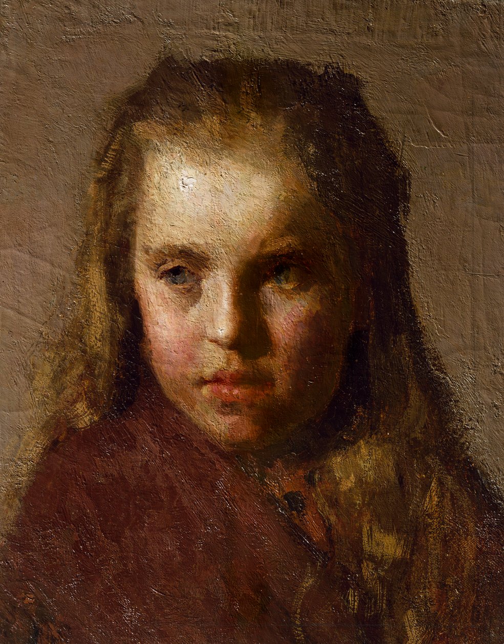 Cabeça de uma menina de Giuseppe Pellizza da Volpedo