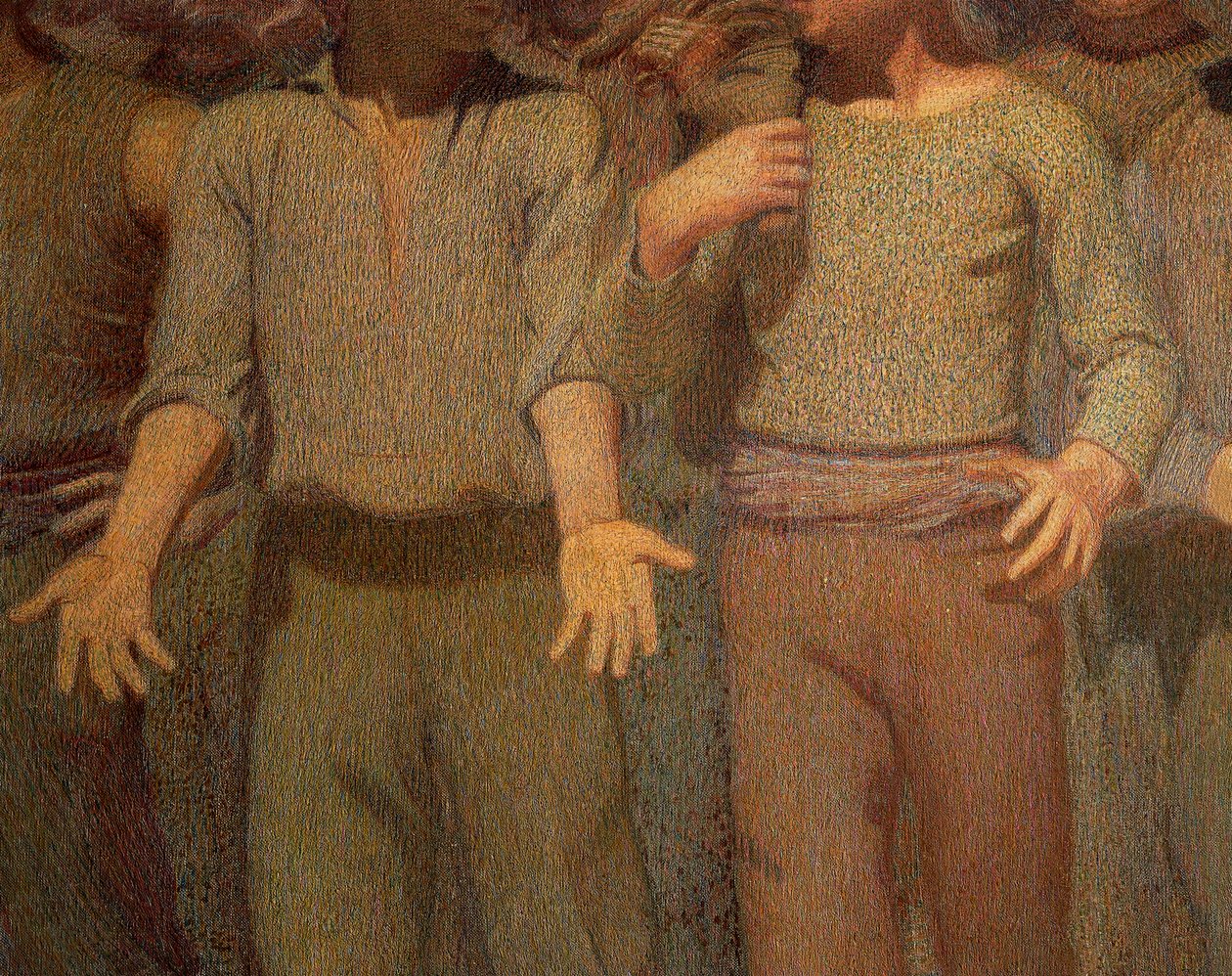 O Quarto Estado, de Giuseppe Pellizza da Volpedo, detalhe de Giuseppe Pellizza da Volpedo