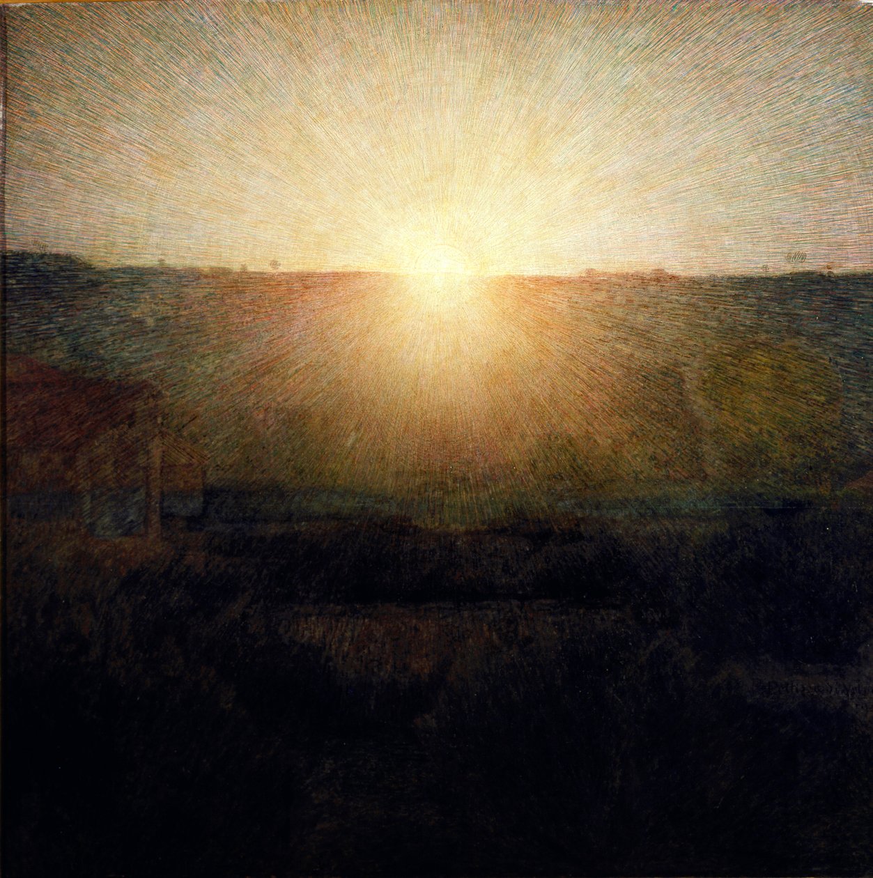 The Rising Sun Painting de Giuseppe Pellizza da Volpedo (1868-1907) 1904 Dim. 155x155 cm Rome Galleria d