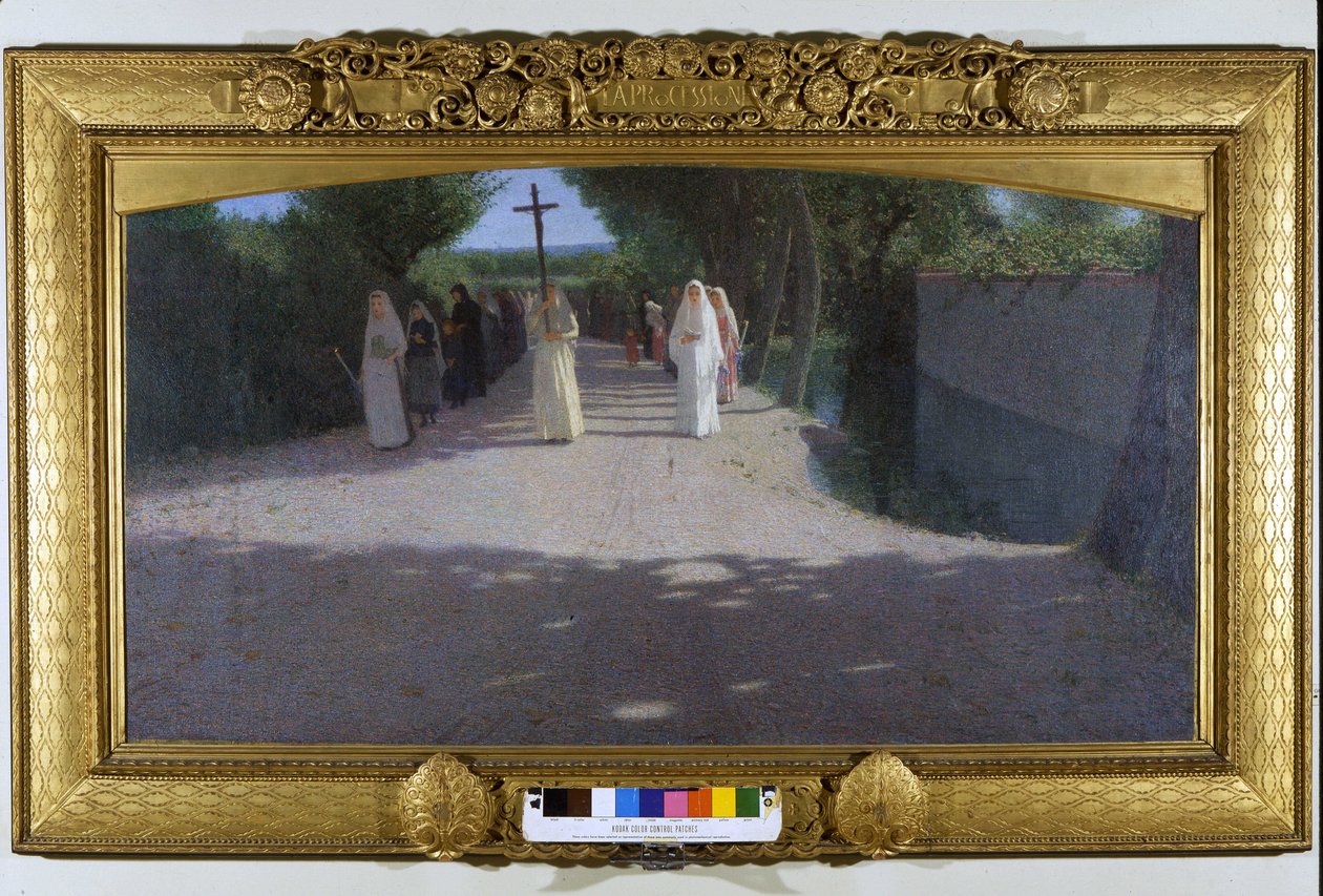 A procissão. Pintura de Giovanni Pellizza da Volpedo (1868-1907) de Giuseppe Pellizza da Volpedo
