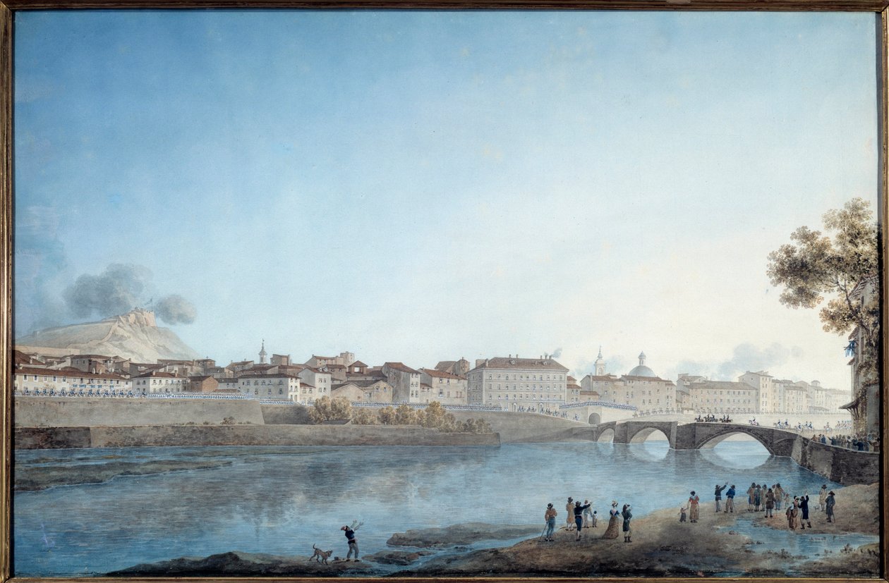 Entrada do General Napoleão Bonaparte (1769-1821) em Nice, primeira sede dos franceses em 28 de Março de 1796 Aguarela de Giuseppe Pietro Bagetti (1764-1831) 1796 Sol. 0,54x0,82 m Nice, Musee d