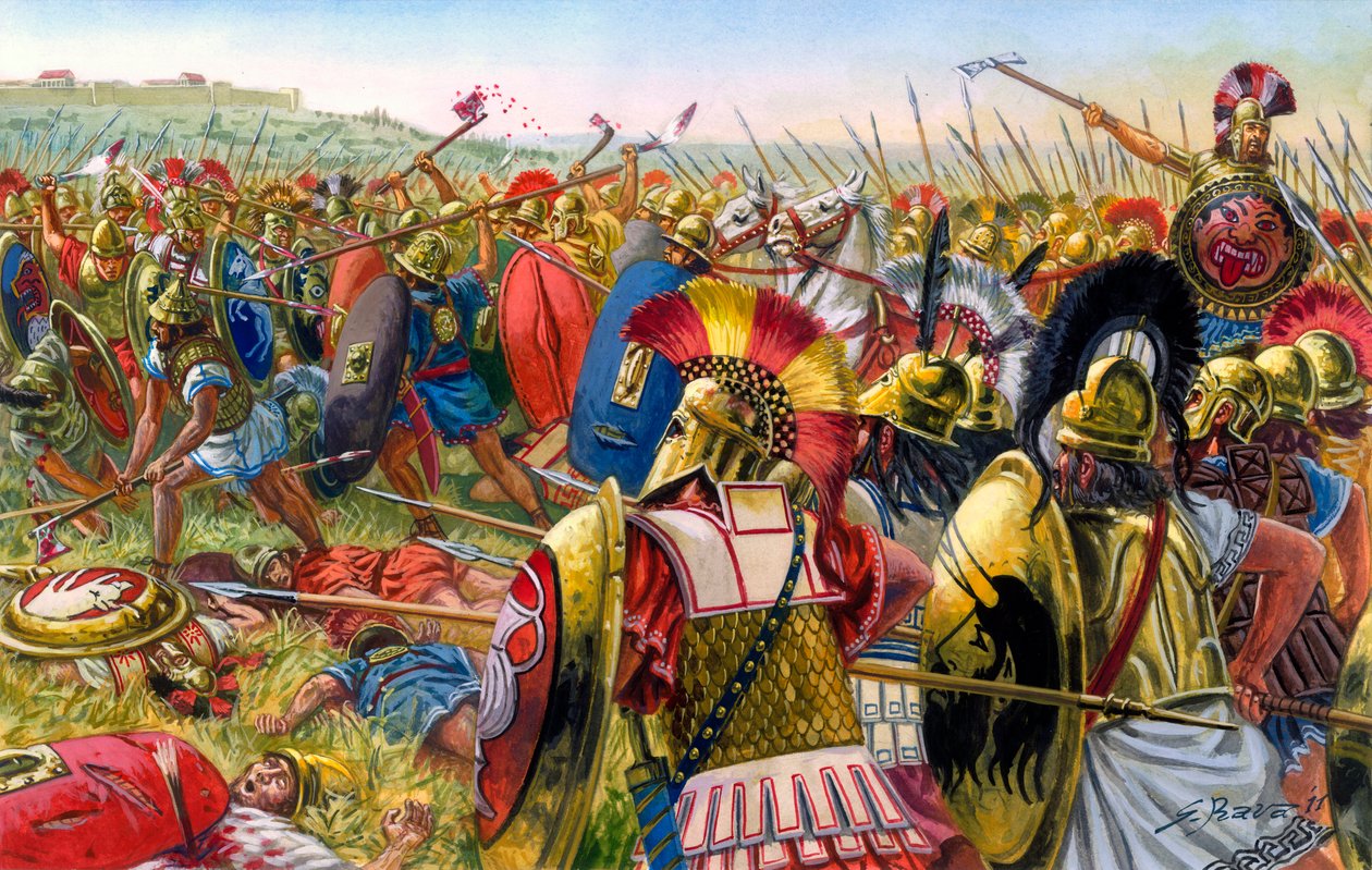 Roma Antiga: Lars Porsenna, militar etrusco às portas de Roma 507 a.C. - Lars Porsenna (Porsena) rei etrusco durante a sua guerra contra a cidade de Roma - Ilustração de Giuseppe Rava de Giuseppe Rava
