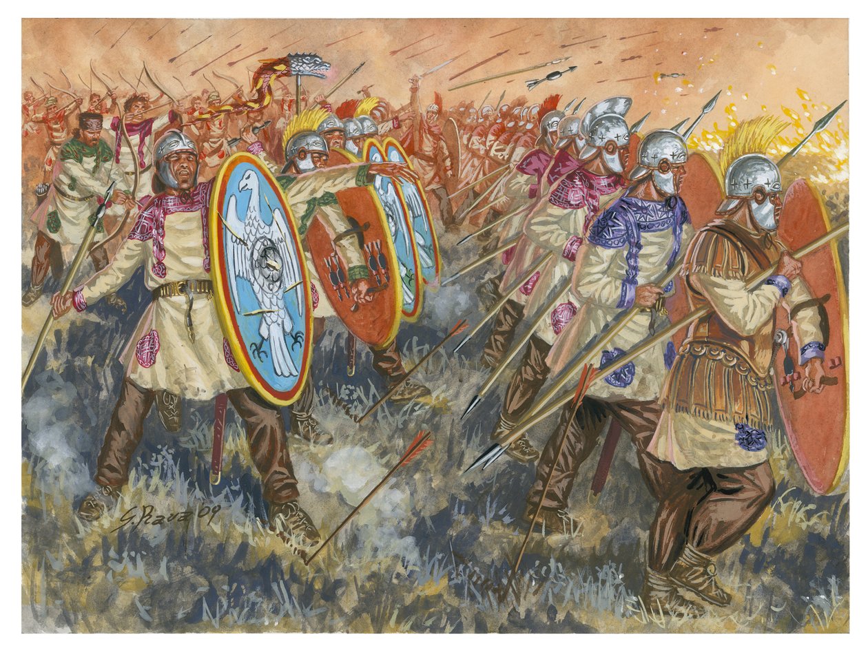 Batalha de Adrianópolis (Hadrianopolis) de Giuseppe Rava