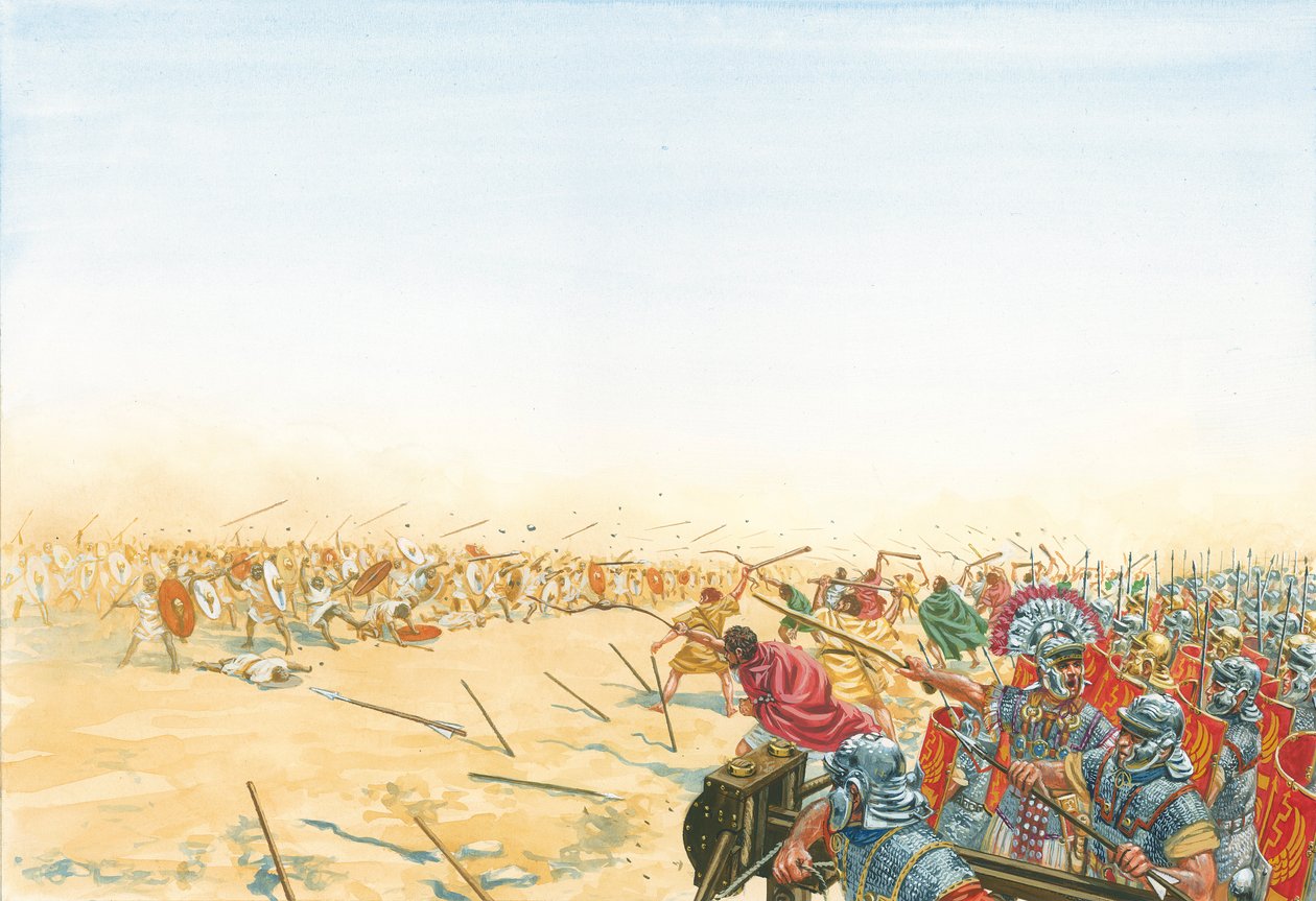 Batalha dos exércitos romanos e mouros de Giuseppe Rava