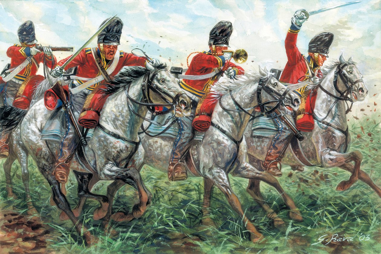 Primeiro Império: A carga dos Royal Scots Greys, Regimento de Dragões Escoceses, um Waterloo de Giuseppe Rava