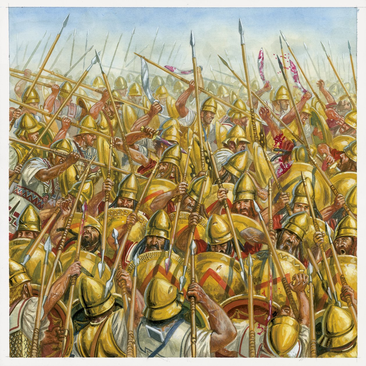 Antiguidade grega: Batalha de Leuctra (371 a.C.) opõe Tebas aos espartanos - Batalha de Leuctra de Giuseppe Rava